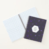 Deep Plum Gray Purple Pansy Floral Pattern ノートブック (内部)