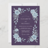 Deep Purple Alluring Winter Wedding 招待状 (正面)