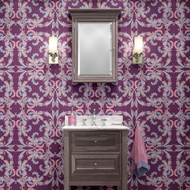 Deep Purple Baroque Ornamental Design 壁紙 (クリエイターアップロード済み)