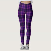 Deep Purple Black Modern Tartan レギンス (正面)