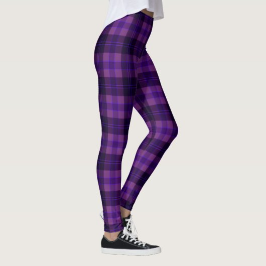 Deep Purple Black Modern Tartan レギンス (右)