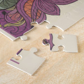 Deep Purple Floral Intricate Jigsaw Puzzle ジグソーパズル (側面)