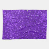 Deep Purple Glam Faux Glitter Pattern キッチンタオル (横)