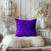 Deep Purple Glam Faux Glitter Pattern クッション