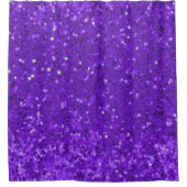 Deep Purple Glam Faux Glitter Pattern シャワーカーテン (正面)