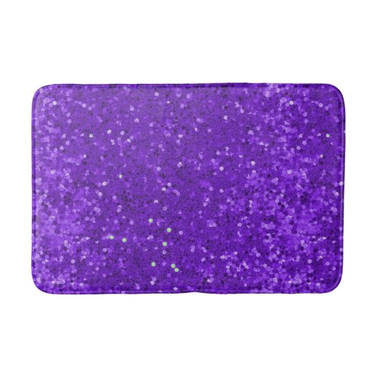 Deep Purple Glam Faux Glitter Pattern バスマット (正面)