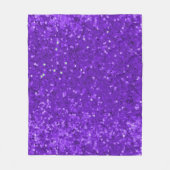 Deep Purple Glam Faux Glitter Pattern フリースブランケット (正面)
