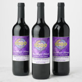 Deep Purple Lavender Marble Product Label Logo  ワインラベル (ボトル)