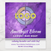 Deep Purple Lavender Marble Product Label Logo  ワインラベル (シングルラベル)