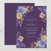 Deep Purple Refined Regal Wedding 招待状 (正面/裏面)