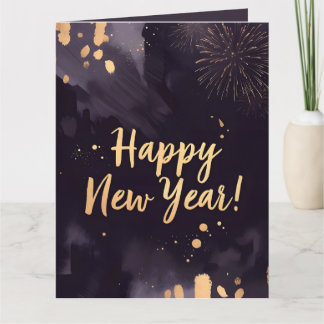 Deep Purple Strokes-New Year's Card カード