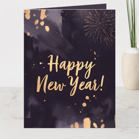 Deep Purple Strokes-New Year's Card カード (正面)