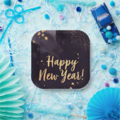 Deep Purple Strokes-New Year's Card ペーパープレート (パーティー)