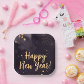 Deep Purple Strokes-New Year's Card ペーパープレート (パーティー)