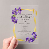 Deep Purple Violets Wedding Invitation アクリル招待状 (インサイチュ (ポータブル))