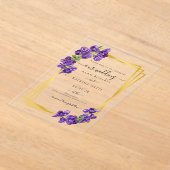 Deep Purple Violets Wedding Invitation アクリル招待状 (レイダウン)