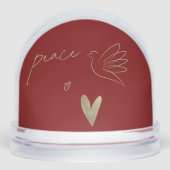 Deep Red and Gold Peace & Love Photo Christmas (正面)