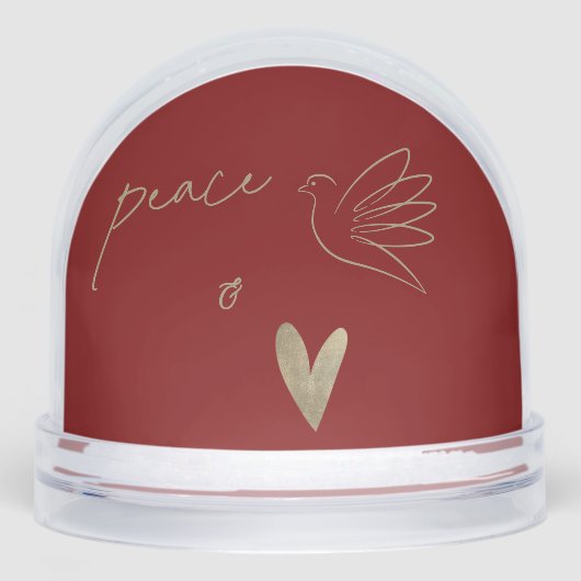 Deep Red and Gold Peace & Love Photo Christmas (正面)