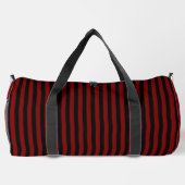 Deep Red & Black Stripes on White | Bold, Stylish ダッフルバッグ (裏面)