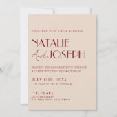 Deep Red Blue All In One Whimsical Modern Wedding  招待状 (正面)