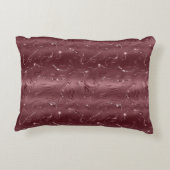 Deep Red Burgundy Floral Christmas アクセントクッション (裏面)