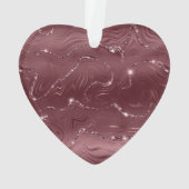 Deep Red Burgundy Floral Christmas オーナメント (裏面)