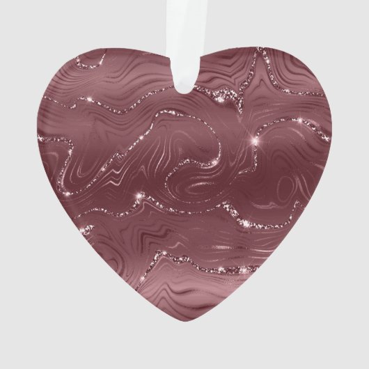 Deep Red Burgundy Floral Christmas オーナメント (裏面)