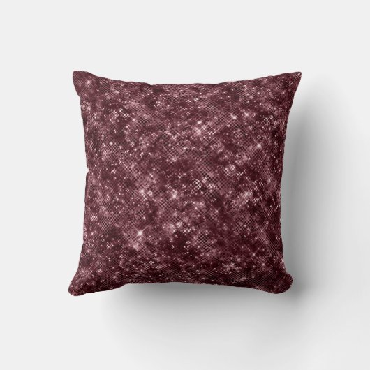 Deep Red Burgundy Floral Christmas クッション (裏面)