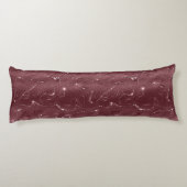 Deep Red Burgundy Floral Christmas ボディピロー (裏面)