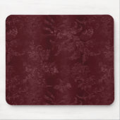 Deep Red Burgundy Floral Christmas マウスパッド (正面)