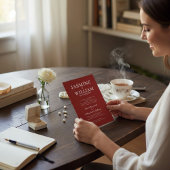 Deep Red Formal Typography Wedding Invite 招待状