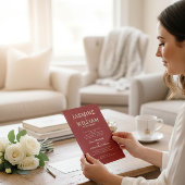 Deep Red Formal Typography Wedding Invite 招待状