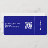 Deep Red, Navy Blue & Gold Cinema Ticket 招待状 (裏面)