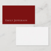 Deep Red Plain Elegant Professional Modern エンクロージャーカード (正面/裏面)