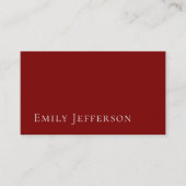 Deep Red Plain Elegant Professional Modern エンクロージャーカード (正面)
