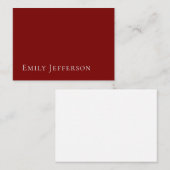 Deep Red Plain Elegant Professional Modern エンクロージャーカード (正面/裏面)