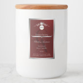 Deep Red Product Label Silver Frame Logo Monogram フードラベル (正面)