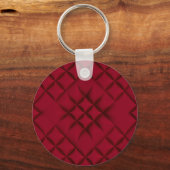 Deep Red Quilted Leather Pattern キーホルダー (裏面)
