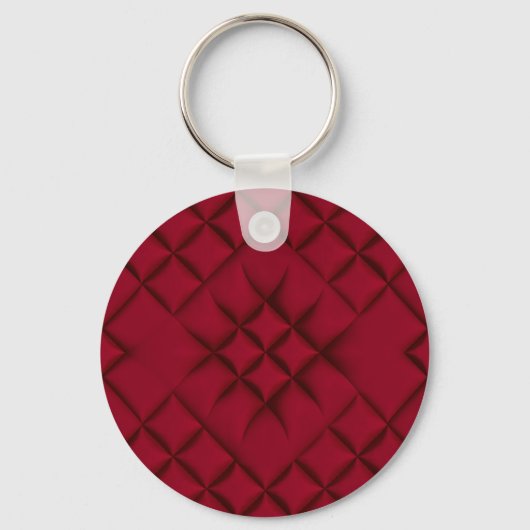 Deep Red Quilted Leather Pattern キーホルダー (裏面)