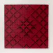 Deep Red Quilted Leather Pattern ジグソーパズル (横)