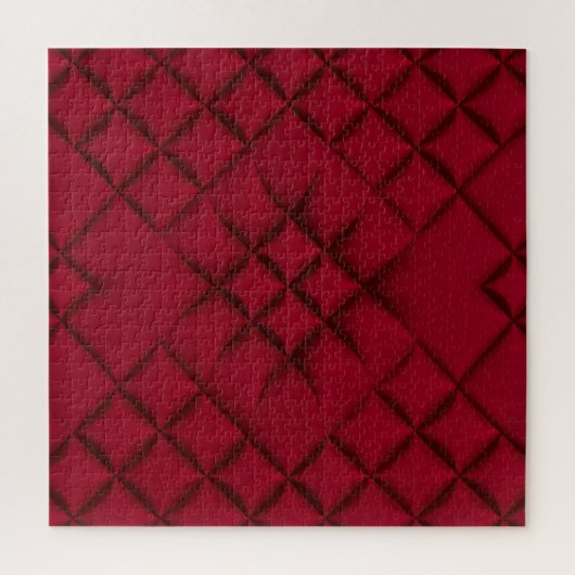 Deep Red Quilted Leather Pattern ジグソーパズル (縦)