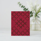 Deep Red Quilted Leather Pattern ポストカード (スタンド正面)
