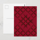 Deep Red Quilted Leather Pattern ポストカード (正面/裏面)