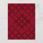 Deep Red Quilted Leather Pattern ポストカード (正面)