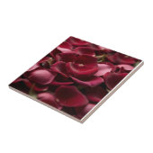 Deep Red Rose Petals Elegant Floral Ceramic Tile タイル (側面)