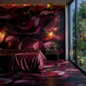 Deep Red Rose Petals Elegant Floral Ceramic Tile タイル