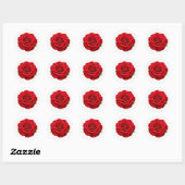 Deep Red Rose Round Envelope Seal Sticker ラウンドシール (シート)