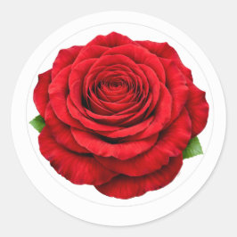Deep Red Rose Round Envelope Seal Sticker ラウンドシール