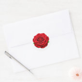 Deep Red Rose Round Envelope Seal Sticker ラウンドシール (封筒)