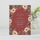 Deep Red Stately Autumnal Wedding 招待状 (スタンド正面)